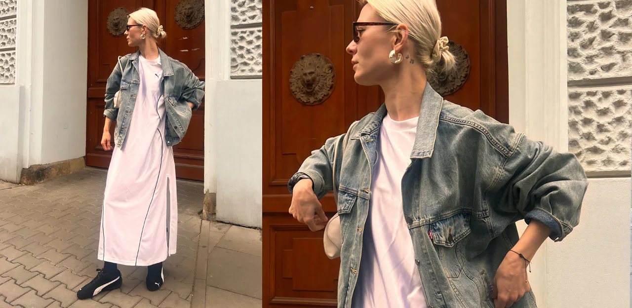 Also, welche Jacke passt zu einem langen Kleid?