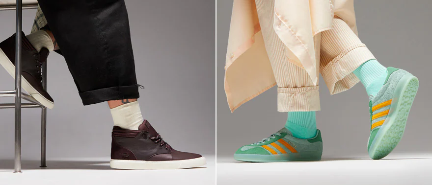 hosen mit hochgekrempelten hosenbeinen